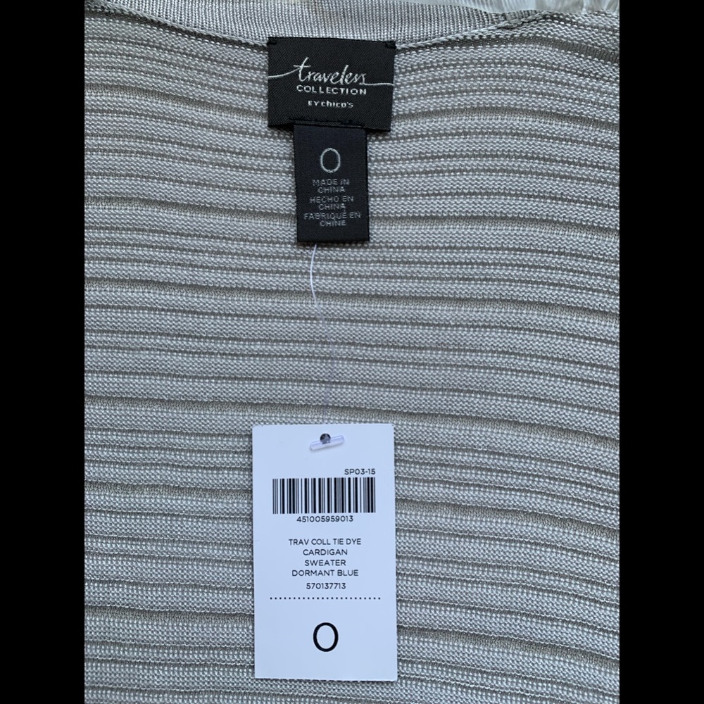 Chico’s Travelers Open Jacket Cardigan Ombre Tie Dye NWT Size 0 Small - Picture 4 of 8
